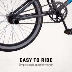 Mongoose Mode 100 Freestyle BMX Bike, 20-inch wheels, single speed, Blue / Grey