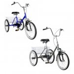 Mad Hornets Adult Folding Tricycle Bike 3 Wheeler Bicycle Portable Tricycle 21" Wheels Blue/Gary