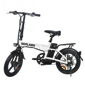 NAKTO Folding Electric Bicycle 16'' White Skylark