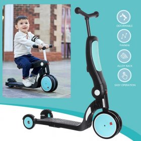 5 in 1 Scooter for Kids,Deluxe Transforming Kick Scooters Walking Car Tricycle for Toddlers with Adjustable Height, Best Gifts for Girls Boys Age 18 months to 6 Years Old