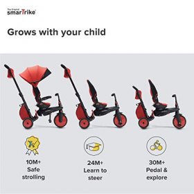 smarTrike 7J Folding Baby Tricycle, Red
