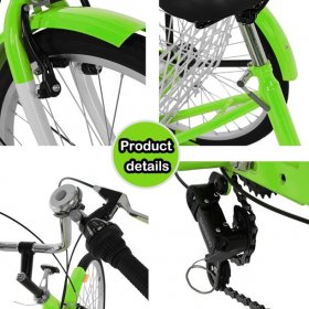 WMHOK-Green Adult Tricycle for Shopping W/Installation Tools