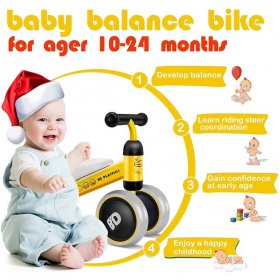 XJD XJD Baby Balance Bikes Baby Toys for 1 Year Old Boys Girls 10-24 Months Cute Toddler First Bicycle Infant Walker Children No Pedal 4 Wheels 1st Birthday Gift