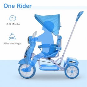 Kids Outdoor Toddler Tricycle 3 Foldable bike for 18 Months to 6 Years Old Blue