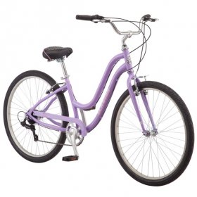 Schwinn Brookline cruiser bike, 27.5-inch wheels, 7 speeds, womens, purple
