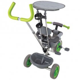 Malmo 4 in 1 Push Handle Tricycle for Kids Ages 1.5 to 3 Years w/ Canopy