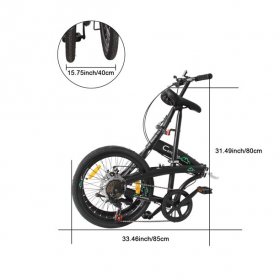 Campingsurvivals Portable Folding Bikes 7 Speed, with 20 inch Wheels, Black