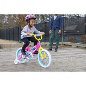 16" Magna Girls Firefly Bike with Handlebar Pad and Adjustable Training Wheels