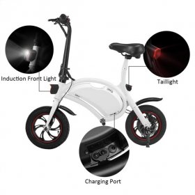 12'' 350W Motor Folding Electric Commuter Bicycle Electric Ebike Scooter with 15 Mile Range, 36V 6ah Lithium Battery & Dual-Disc Brakes, LED Light