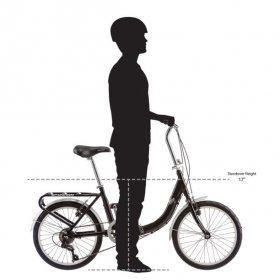 Schwinn Loop Folding Commuter Bike, 20-inch wheels, ages 14+, Black