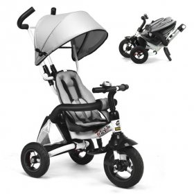 Gymax 6-In-1 Kids Baby Pushing Tricycle Detachable Bike w/ Canopy Bag