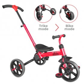 Yvolution Yvolution Y Velo Flippa Red 4-in-1 Toddler Trike to Balance Bike, Ages 2-5 Years