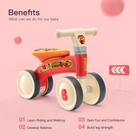 NewWay Brand Hot Sale!Kids Bike Four Wheeled Balance Bike Riding Toy for Toddlers,Red