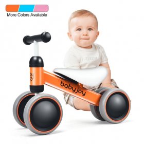 4 Wheels Baby Balance Bike Children Walker No-Pedal Toddler Toys Rides Orange