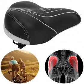 ACOUTO PU Leather Good Elastic Rainproof General Double Spring Electric Bicycle Seat Cushion Bike Saddle Cycling Accessory
