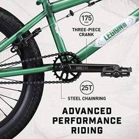Mongoose Legion L60 Freestyle BMX Bike Line for Beginner-Level to Advanced Riders, Steel Frame, 20-Inch Wheels, Green