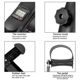 GoDecor GoDecor Portable Mini Exercise Pedal Bike, for Legs and Arms, Black