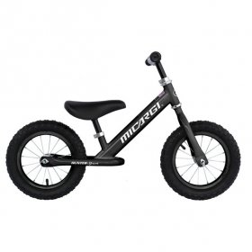 Micargi 12" HUNTER SPORT Balance Bike Steel Frame No-Pedal Black Rims with Air Tire: Black