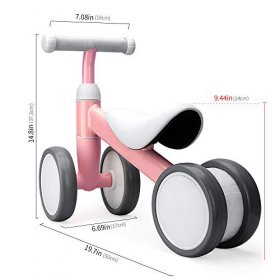 Bodaon 1 Year Old Boy Toy, Balance Bike for Girl, Pink