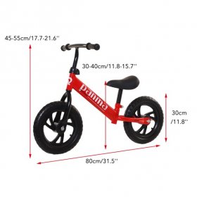 Outerdo Balance Bike Kids Toddler for 2 3 4 5 6Year Old Boy Girl - 12" Wheel with Rubber Tires,Adjustable Seat, Easy Step Through Frame Bike for Boys and Girls, No Pedal Toddler Bike, Lightweight Kids Bicycle