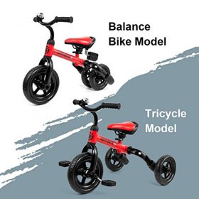YGJT 3 in1 Toddler Tricycle for 2-6 Year Old Folding Kids Trike & Balance Bike Outdoor Riding Toys for Boys Girls Birthday