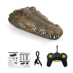 Irfora Irfora Flytec V002 RC Boat Toy 2.4G Remote Control Electric Racing Boat for Pools with Simulation Crocodile Head Spoof Toy