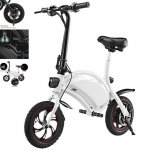 12'' 350W Folding Electric Bike Max 20MPH Portable Lightweight Electric Bike with 36V 6AH Battery for Youth Adults & Dual-Disc Brakes Ebike, IPX5 Waterproof, LED Light, Commuter