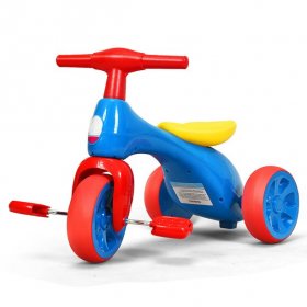 Costway Costway 2 in 1 Toddler Tricycle Balance Bike Scooter Kids Riding Toys w/ Sound & Storage