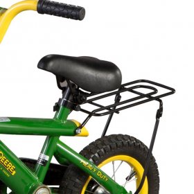 John Deere 12" Boys Bicycle, Kids Bike with Training Wheels and Front Hand Brake, Green