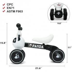 Sapphire Panda Baby Balance Bike Ages 1-3 Year Old, Indoor Non-Pedal Walker Toys, Silent Tire, 1st Boys Girls Birthday Gift, Kids First Bike