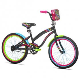Let Kids Ride In Sweet Style With Bright,Eye Catching Littlemissmatched 20" Girls Bike,Multicolor,With Rear Brakes,Bmx Style Handlebars,An Adjustable Seat,And A Mounted Carry Bag,For Ages 812