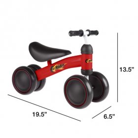 Lil' Rider Ride On Mini Trike with Easy Grip Handles, Enclosed Wheels and No Pedals for Learning to Walk for Baby, Toddlers, Boys and Girls (Red)