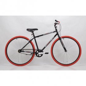 Kent 700c Men's Thruster Fixie Bike, Black/Red
