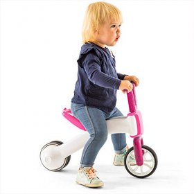 Chillafish Chillafish Bunzi 2-in-1 Toddler Balance Bike and Tricycle, Ages 1 to 3 Years Old, Adjustable Lightweight First Gradual Balance Bike with Silent Non-Marking Wheels,, White/Pink, OneSize