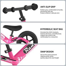 Ranrule Ranrule Balance Bike for Kids and Toddlers,Lightweight No Pedal Sport Training Bicycle for Boys and Girls,Age 18 Months,2,3,4,5 Year Old,Pink