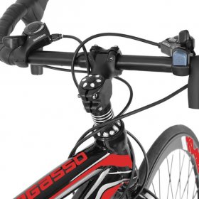 Pgyong Road Bike for Women, 26'' Wheels Aluminum Full Suspension 21 Speed ??Disc Brakes, Red