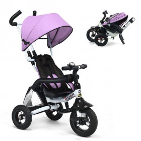 Gymax 6-In-1 Kids Baby Stroller Tricycle Detachable Learning Toy Bike w/ Canopy Bag