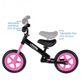 EleaEleanor Promotion Clearance!Kids Balance Bike Height Adjustable Shock Absorb Balance Bike Best gifts for Child, 86*43*56cm, Pink
