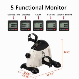 SalonMore SalonMore Under Desk Bike, Mini Pedal Exercise Bike, with LCD Display, for Seniors, White