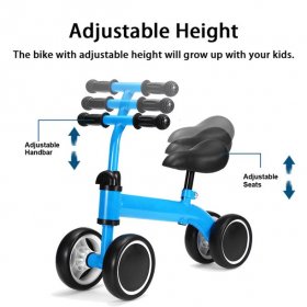 Noctfls Baby Balance Bike Learn to Walk No Foot Pedal Riding Toy Balance Sense Practice Bike with Adjustable Seat & Handle for 1-4 years old Babies