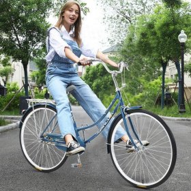 26-Inch Womens Comfort Bikes Beach Cruiser Bike Single Speed Bicycle Comfortable Bicycle