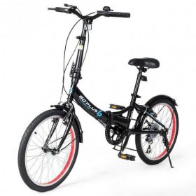 20" Lightweight Adult Folding Bicycle Bike with 7-Speed Drivetrain Dual V-Brakes