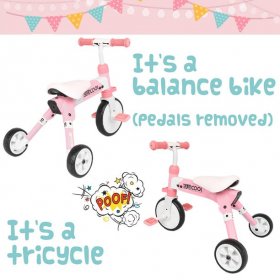 2-in-1 Foldable Children's Tricycle, Toddler Tricycle for Ch