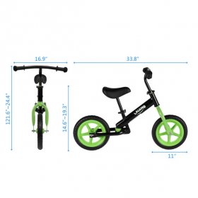 DABOOM Balance Bike, Kids Training Bicycle with Height Adjustable Seat, Inflation-Free EVA Tires, No-Pedal Pre Walking Bike for Toddler & Children, Ages 2-5 Years, Green
