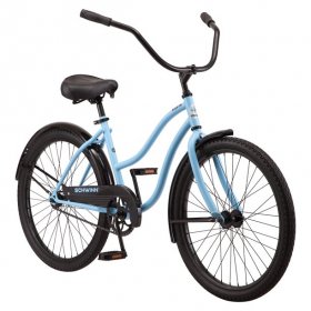 Schwinn Siesta cruiser bike, single speed, 24-inch wheels, sky blue, girls style
