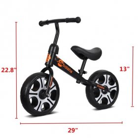 KUDOSALE 12" Lightweight Balance Bike, Kids No Pedal Sport Training Bicycle with Height Adjustable Seat, Push Walking Bike for Toddler & Children Ages 2 to 6 Years Kids Gift