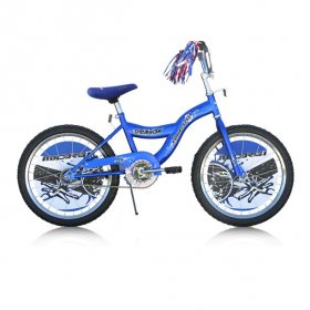USToyOutlet 20" BMX S-Type Frame Bicycle Coaster Brake One Piece Crank Chrome Rims Black Tire Kid's Bike - Blue