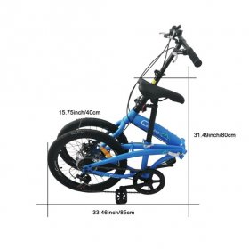 Campingsurvivals Portable Folding Bikes 7 Speed, with 20 inch Wheels, Blue