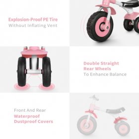 Besrey besrey Baby Balance Bike Bicycle, Cute Toddler Balance Bike Bicycle with 3 Wheels for Boys Girls 1 -2 Year Old, Train Baby from Standing to Running with Comfortable Seat, No Pedal