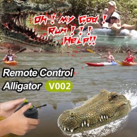 Irfora Irfora Flytec V002 RC Boat Toy 2.4G Remote Control Electric Racing Boat for Pools with Simulation Crocodile Head Spoof Toy